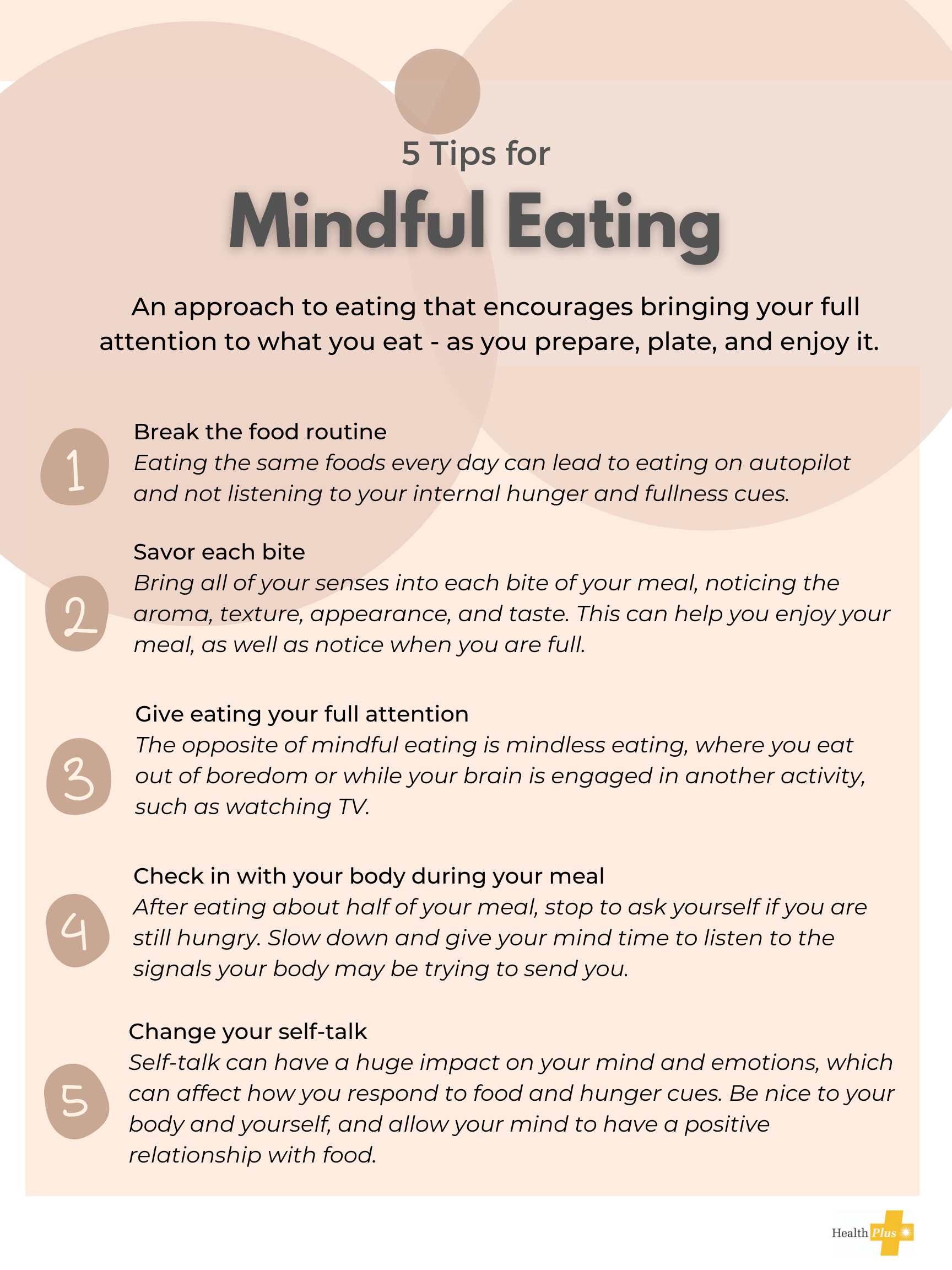 Mindful eating and mindful self-care