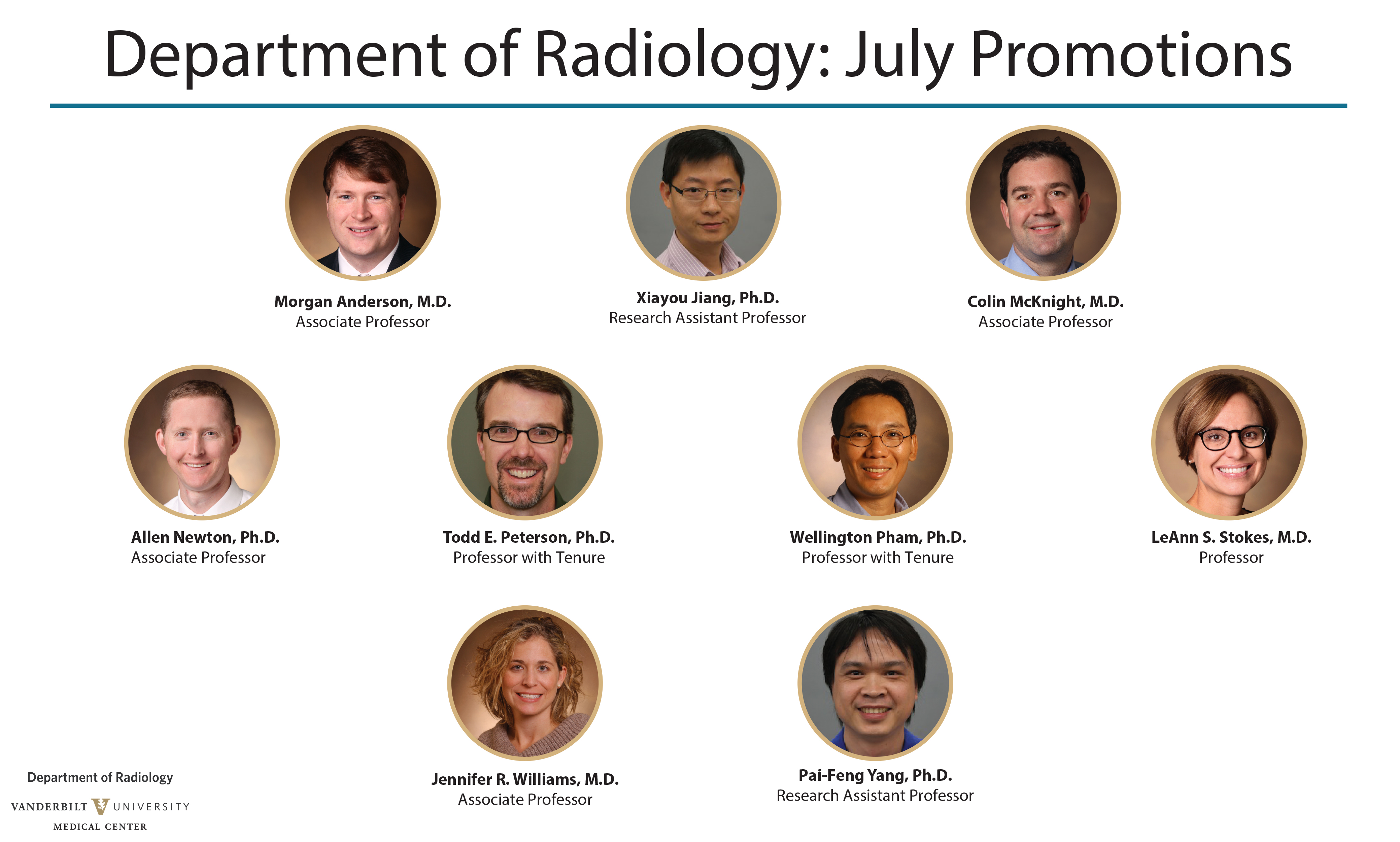 July Promotions, VUMC Department of Radiology