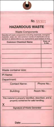 Chemical Waste Tag